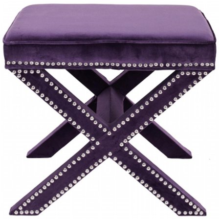 SAFAVIEH Palmer Ottoman- Purple - 19 x 21.5 x 21.5 in. MCR4589D